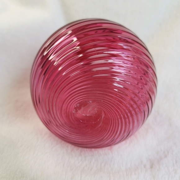 Vintage  Mid century modern Chalet‎ Rossi Lorraine Cranberry Swirl Blown Glass - Picture 5 of 9